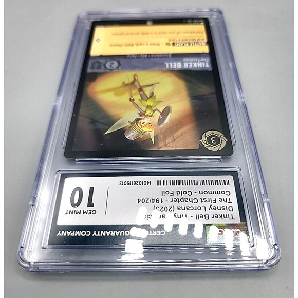 Disney Tinker Bell "Tiny Tactician" CGC Gem Mint 10 Cold Foil Lorcana Card - Picture 6 of 6